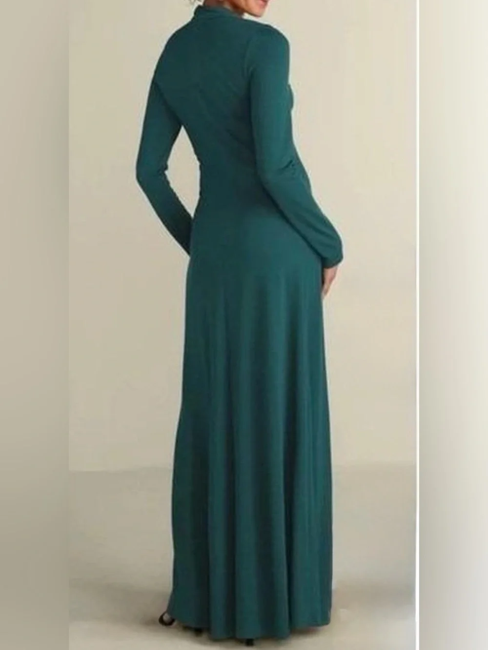Soft Surroundings Teal Twist-Detail Maxi Dress Sz M